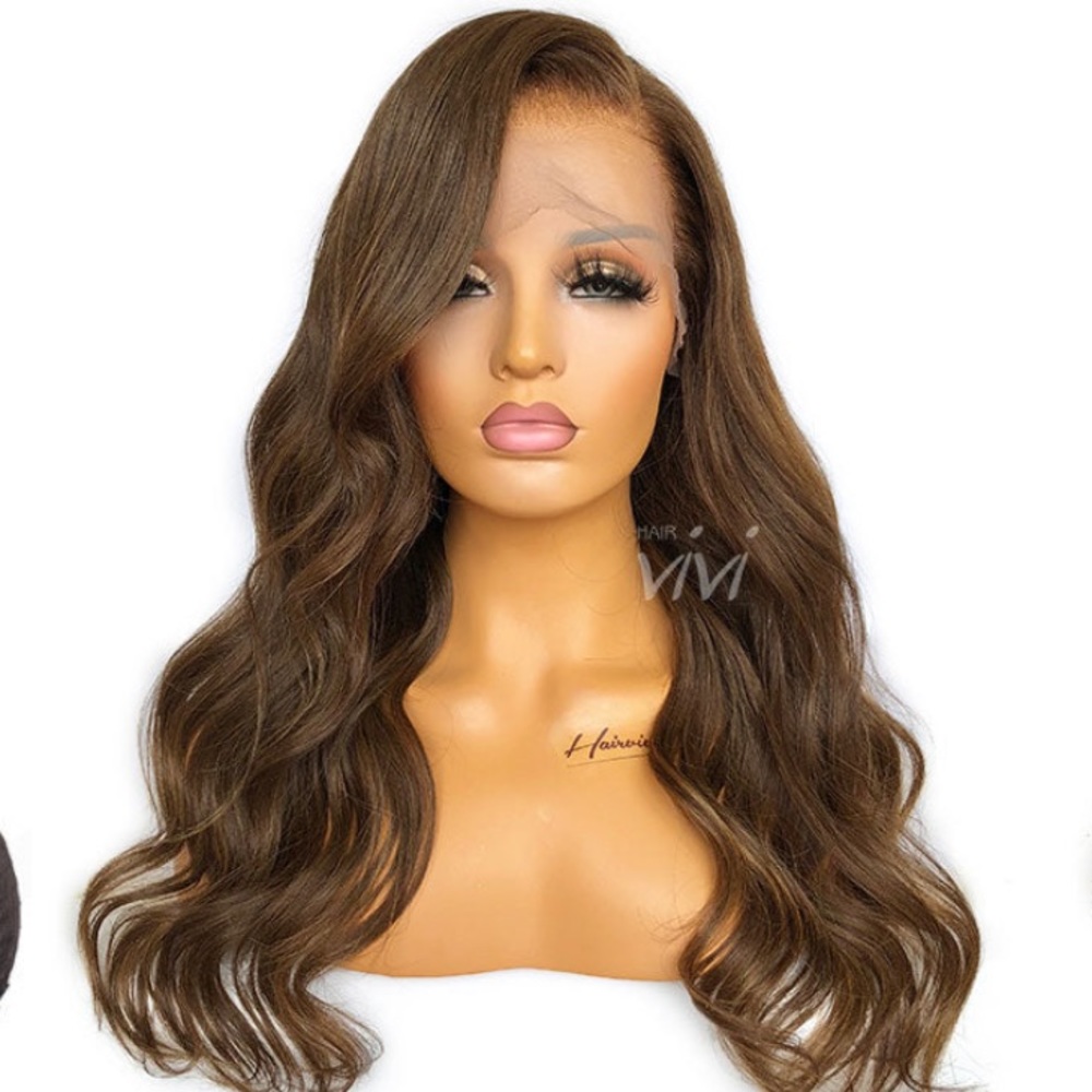 ZORA SOLD OUT LONG BROWN WIG FRONTAL LACE SIDE PART HD LACE 20" cap 22.5" HONEY